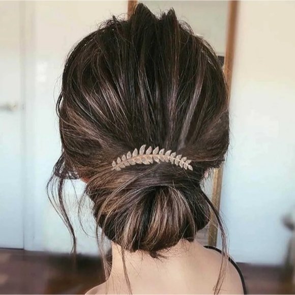 Bridal + formal Gold Crystal Wedding hair comb hair piece for updos- New​​ - Picture 2 of 11